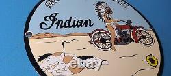 Vintage Indian Motorcycle Porcelain Service Station Pump American Chief Sign