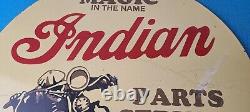 Vintage Indian Motorcycle Sign Porcelain Metal Magic Service Parts Gas Sign