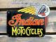 Vintage Indian Motorcycles Chief Motor Oil Sales & Service Gas Porcelain Sign