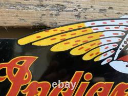 Vintage Indian Motorcycles Chief Motor Oil Sales & Service Gas Porcelain Sign