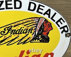 Vintage Indian Motorcycles Porcelain Sign, Dealership, Motor Bike Harley Gas Oil