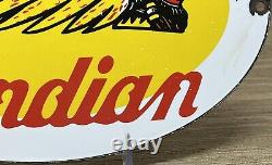 Vintage Indian Motorcycles Porcelain Sign, Dealership, Motor Bike Harley Gas Oil