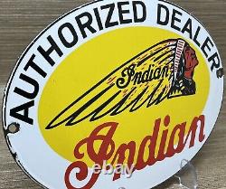 Vintage Indian Motorcycles Porcelain Sign, Dealership, Motor Bike Harley Gas Oil