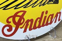 Vintage Indian Motorcycles Porcelain Sign, Dealership, Motor Bike Harley Gas Oil