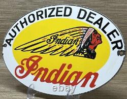 Vintage Indian Motorcycles Porcelain Sign, Dealership, Motor Bike Harley Gas Oil