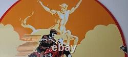 Vintage Indian Motorcycles Sign Gas Pump Service Station Porcelain Sign