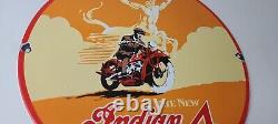 Vintage Indian Motorcycles Sign Gas Pump Service Station Porcelain Sign