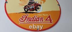 Vintage Indian Motorcycles Sign Gas Pump Service Station Porcelain Sign