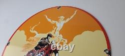 Vintage Indian Motorcycles Sign Gas Pump Service Station Porcelain Sign