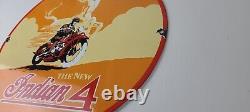 Vintage Indian Motorcycles Sign Gas Pump Service Station Porcelain Sign