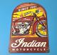 Vintage Indian Motorcycles Sign Gas Service Station Biker Porcelain Sign
