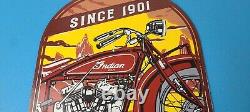 Vintage Indian Motorcycles Sign Gas Service Station Biker Porcelain Sign