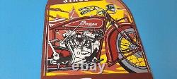 Vintage Indian Motorcycles Sign Gas Service Station Biker Porcelain Sign
