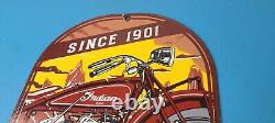 Vintage Indian Motorcycles Sign Gas Service Station Biker Porcelain Sign