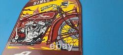 Vintage Indian Motorcycles Sign Gas Service Station Biker Porcelain Sign