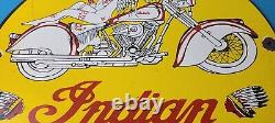 Vintage Indian Motorcycles Sign Porcelain Gas Pump Service Station Sign