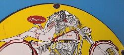 Vintage Indian Motorcycles Sign Porcelain Gas Pump Service Station Sign