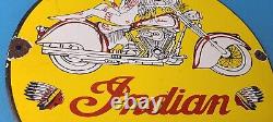 Vintage Indian Motorcycles Sign Porcelain Gas Pump Service Station Sign