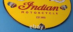Vintage Indian Motorcycles Sign Porcelain Gas Pump Service Station Sign