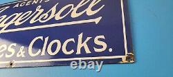 Vintage Ingersoll Luxury Watches Porcelain Sign Store Clocks Gas Pump Sign