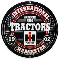 Vintage International Harvester Porcelain Dealer Sign Gasoline Gas Oil Tractor