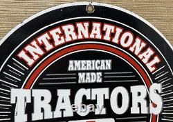 Vintage International Harvester Porcelain Dealer Sign Gasoline Gas Oil Tractor
