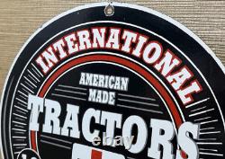 Vintage International Harvester Porcelain Dealer Sign Gasoline Gas Oil Tractor