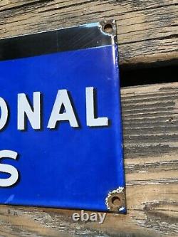 Vintage International Trucks Motor Oil Pump Service Gas Station Porcelain Sign