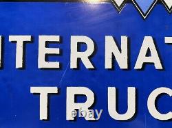 Vintage International Trucks Motor Oil Pump Service Gas Station Porcelain Sign