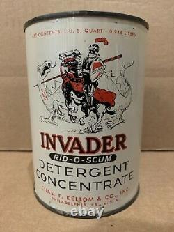 Vintage Invader Oil Can 1 Quart Knight Horse Dragon Philadelphia PA Sign RARE