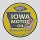 Vintage Iowa Motor Oil 1930 Oil Porcelain Gas Pump Sign
