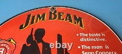 Vintage Jim Beam Sign Adult Beverage 007 Bond Liquor Porcelain Gas Sign