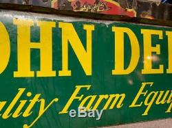 Vintage John Deere Farm Equipment Tractors Porcelain Sign GAS OIL SODA COLA 72