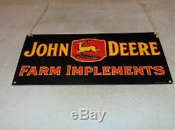 Vintage John Deere Farm Tractor Implement 17 Porcelain Metal Gasoline Oil Sign