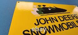 Vintage John Deere Porcelain Snow Mobile Service Sale Gas Tractor Pump Sign