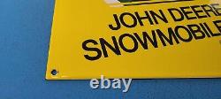 Vintage John Deere Porcelain Snow Mobile Service Sale Gas Tractor Pump Sign