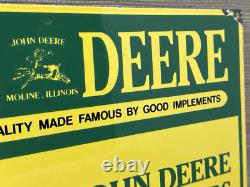 Vintage John Deere Tractor Porcelain Sign Service Gas Oil Dealership Farm