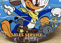Vintage Johnson Sea Horse Outboard Porcelain Sign Dealership Gas Station Service