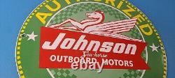 Vintage Johnson Sea-Horse Sign Boat Engines Outboards Porcelain Gas Pump Sign