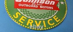 Vintage Johnson Sea-Horse Sign Boat Engines Outboards Porcelain Gas Pump Sign
