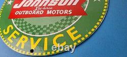 Vintage Johnson Sea-Horse Sign Boat Engines Outboards Porcelain Gas Pump Sign