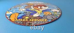 Vintage Johnson Sea Horse Sign Boat Engines Outboards Porcelain Gas Pump Sign