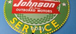 Vintage Johnson Sea-Horse Sign Boat Engines Outboards Porcelain Gas Pump Sign