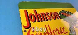 Vintage Johnson Seahorse Porcelain Outboard Sales & Service Gasoline Pump Sign
