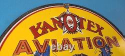 Vintage Kanotex Sign Aviation Gas Pump Service Automobile Motor Sign