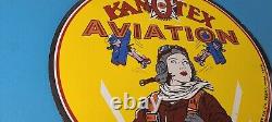 Vintage Kanotex Sign Aviation Gas Pump Service Automobile Motor Sign