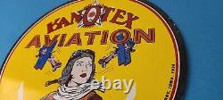 Vintage Kanotex Sign Aviation Gas Pump Service Automobile Motor Sign