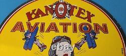Vintage Kanotex Sign Aviation Gas Pump Service Automobile Motor Sign