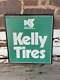 Vintage Kelly Tires Sign Embossed