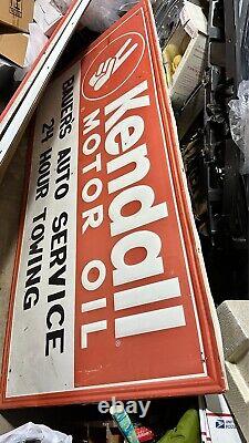Vintage Kendall Motor Oil Embossed Metal Sign 70x34 Gas & Oil Advertising Shop